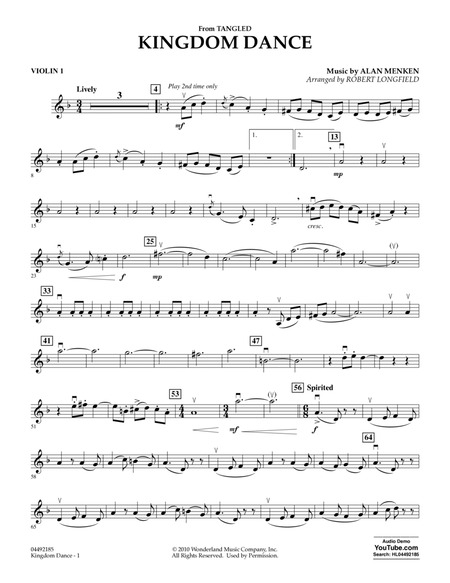 Kingdom Dance (from Tangled) - Violin 1