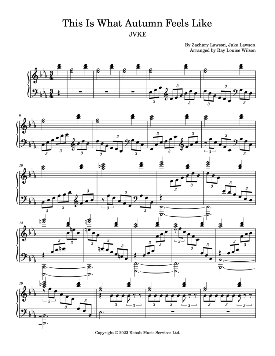 This Is What Autumn Feels Like Piano Solo scores gallery preview page 1