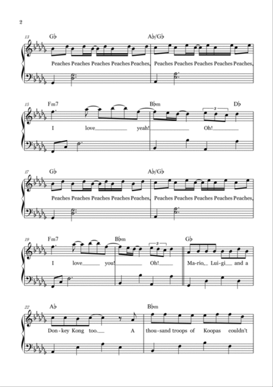 Peaches Pedal Harp scores gallery preview page 2