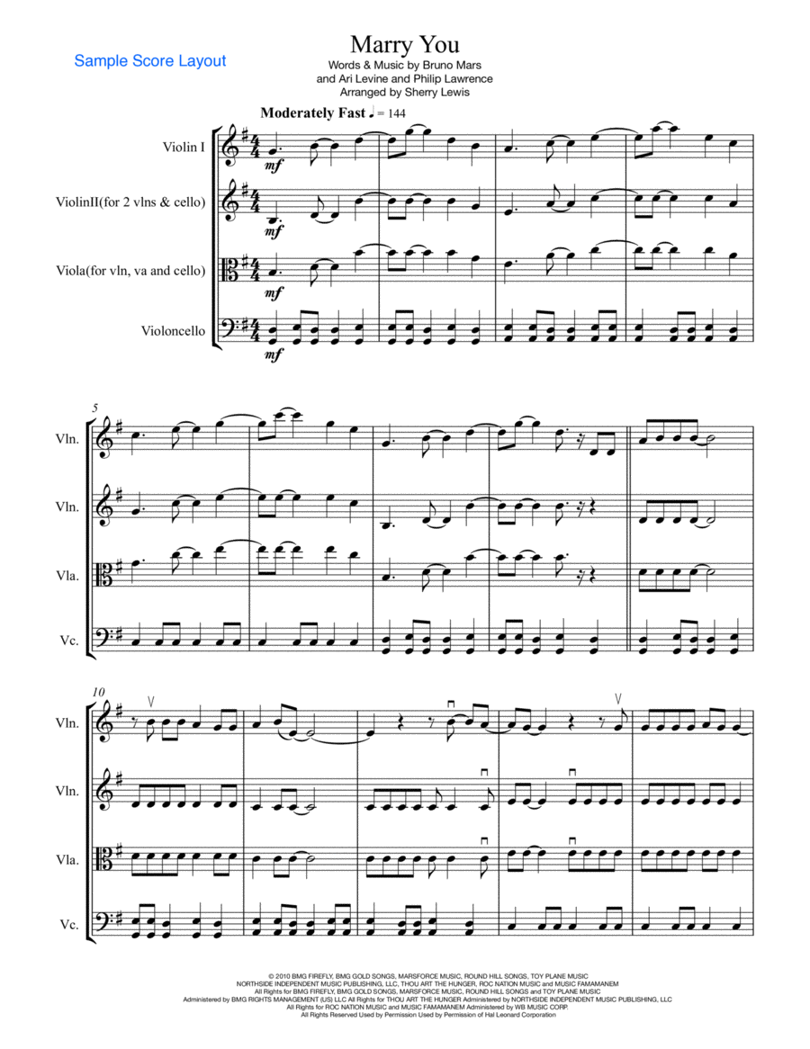 Marry You String Trio scores gallery preview page 1