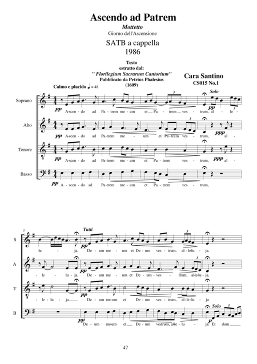Ascendo ad Patrem - Motet for Choir SATB a cappella image number null
