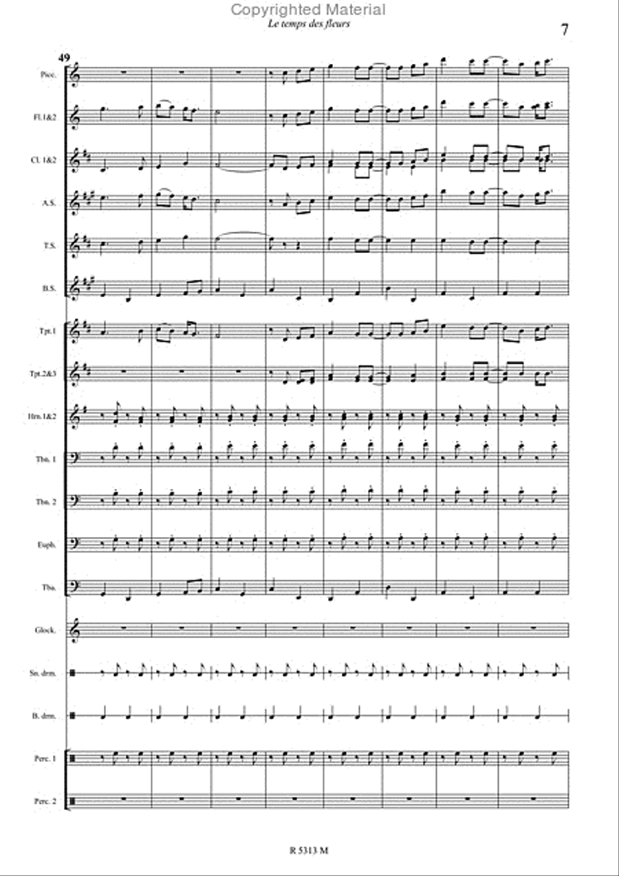Le temps des fleurs Marching Band scores gallery preview page 8