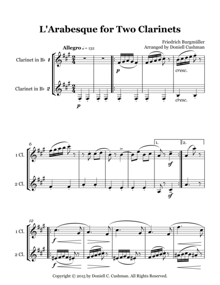 L'Arabesque for Clarinet Duet image number null