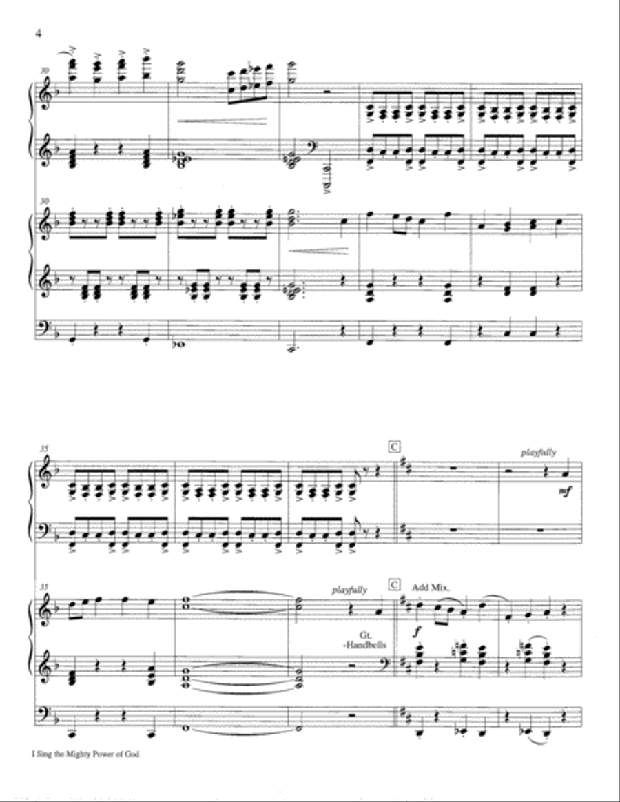I Sing the Mighty Power of God Organ scores gallery preview page 5