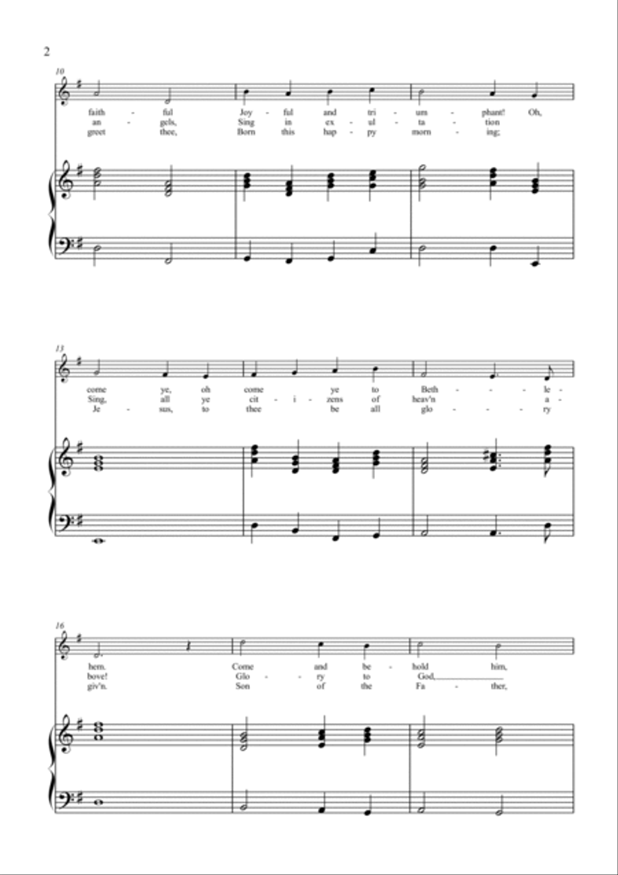 Oh, Come, All Ye Faithful (Adeste Fideles) Piano scores gallery preview page 2