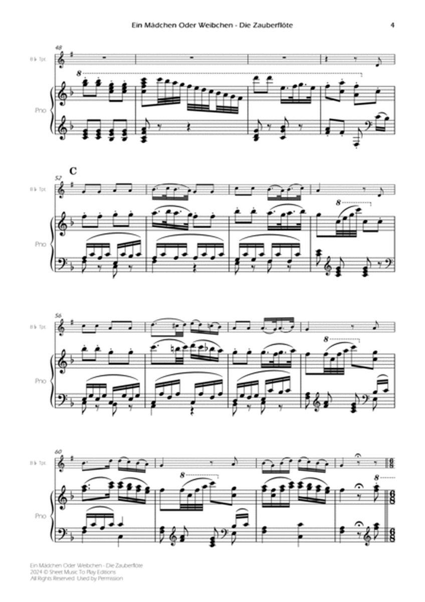 Ein Mädchen Oder Weibchen - Bb Trumpet and Piano (Full Score and Parts) image number null