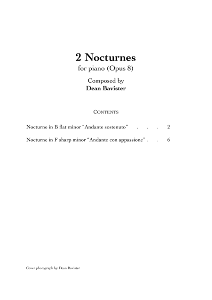 2 Nocturnes for Piano (Opus 8) Piano Solo scores gallery preview page 2