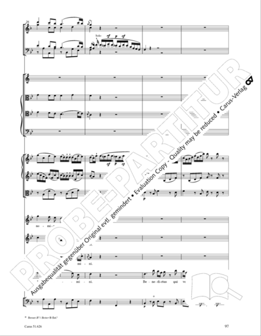 Missa longa in C major (Missa longa in C) 4-Part scores gallery preview page 109
