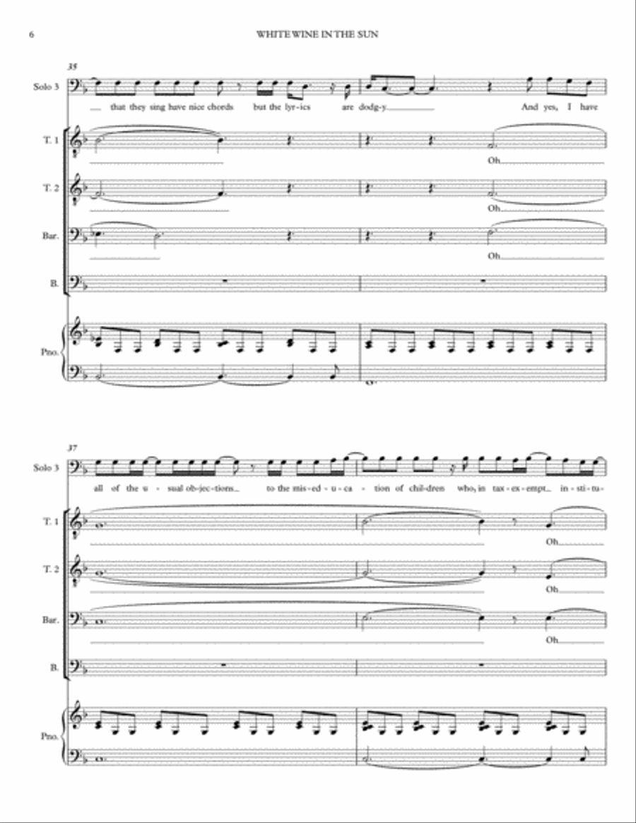 White Wine In The Sun TTBB scores gallery preview page 6