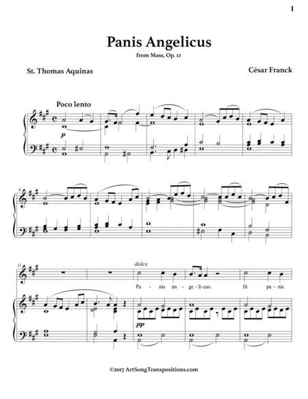 FRANCK: Panis angelicus (transposed to A major)