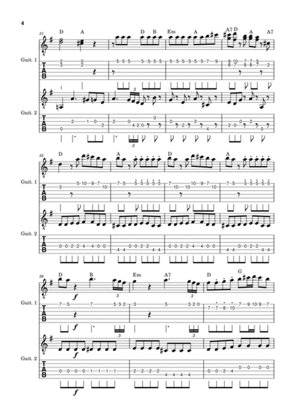 Eine Kleine Nachtmusik - guitar version w/ chords (tab + traditional notation) image number null