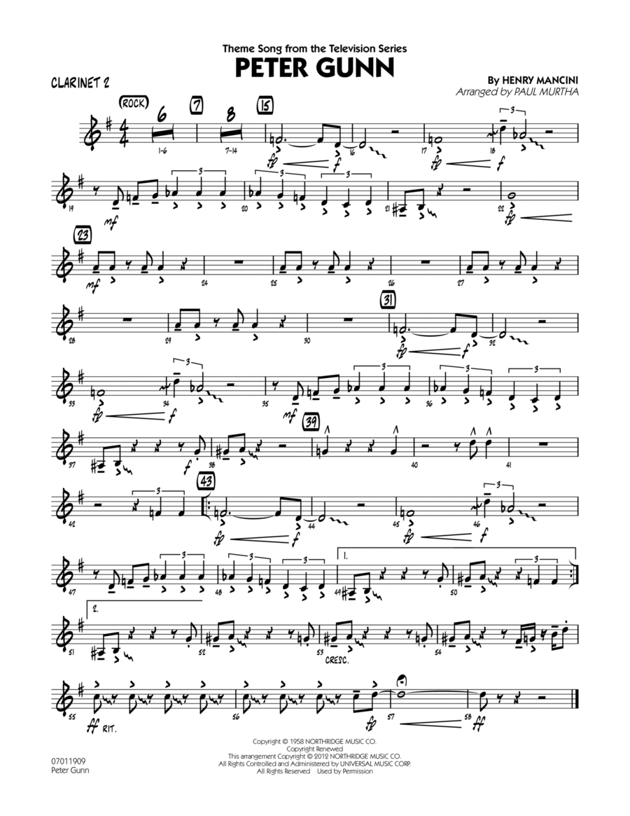 Peter Gunn - Clarinet 2