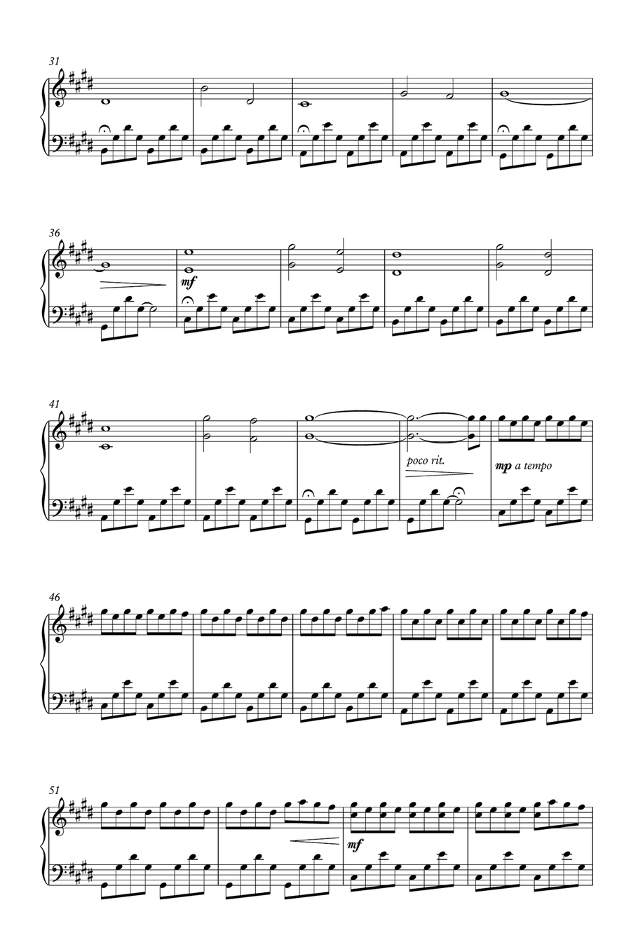 Absence Piano Solo scores gallery preview page 2