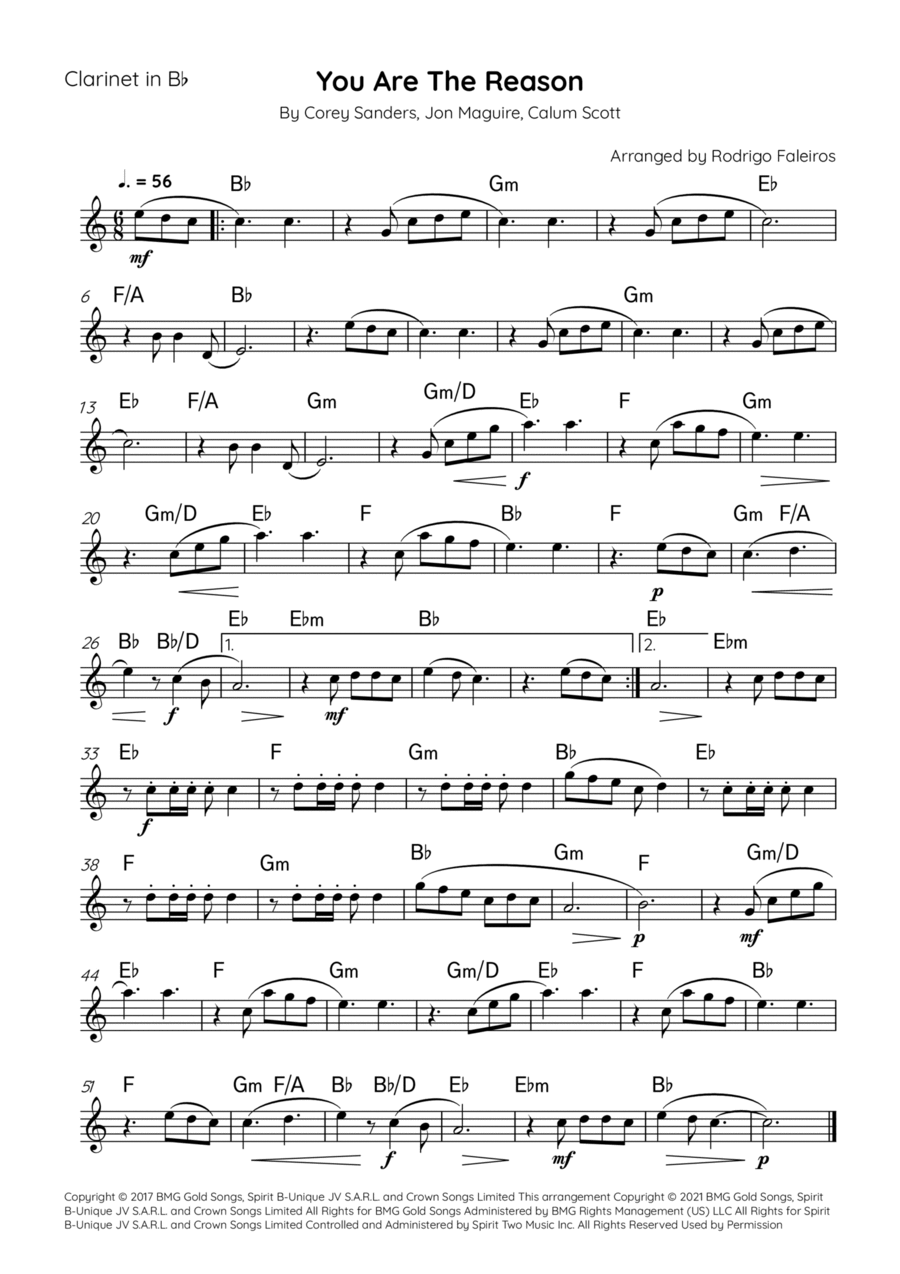 You Are The Reason Chamber Music scores gallery preview page 1