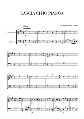 Haendel - Lascia ch’io pianga for Clarinet and Bassoon