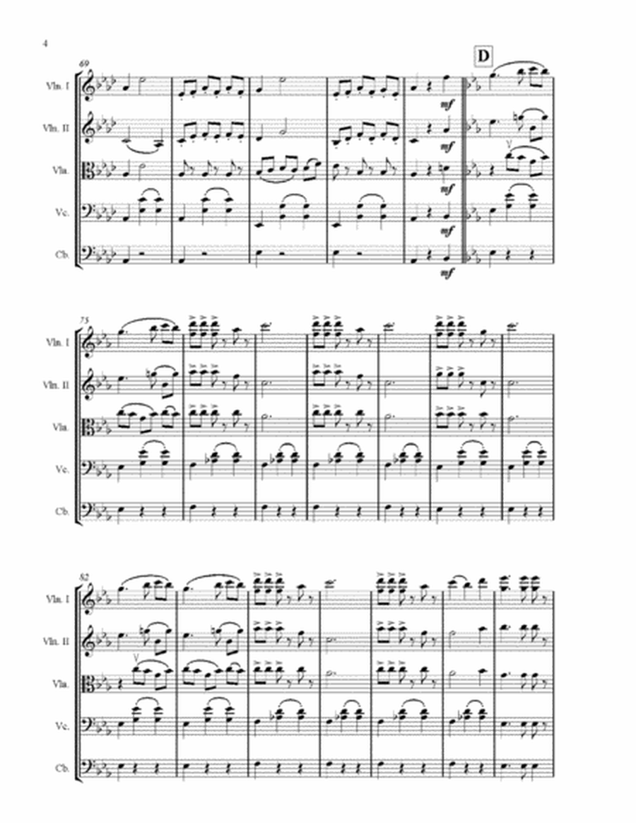 Wedding Waltz for string quartet, score & parts with optional contrabass image number null