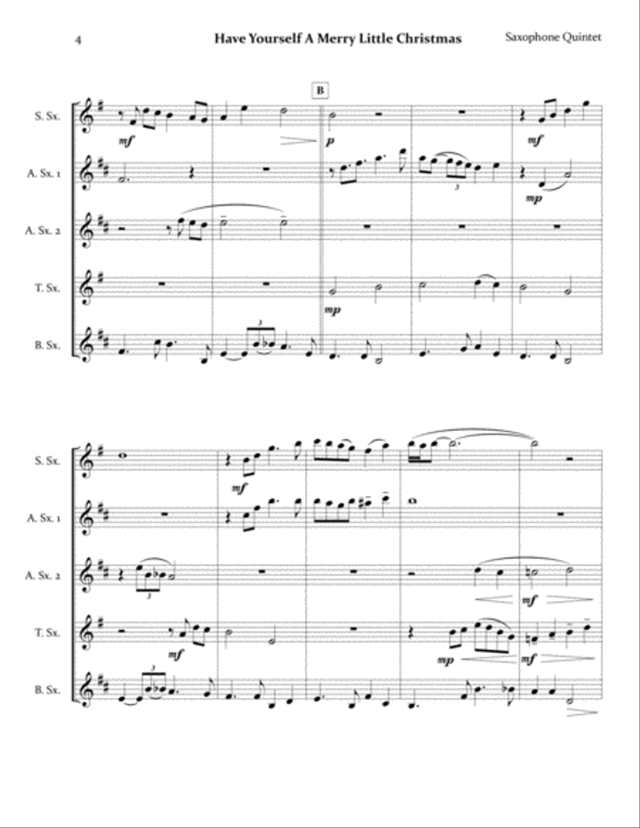 Have Yourself A Merry Little Christmas from MEET ME IN ST. LOUIS Woodwind Quintet scores gallery preview page 5