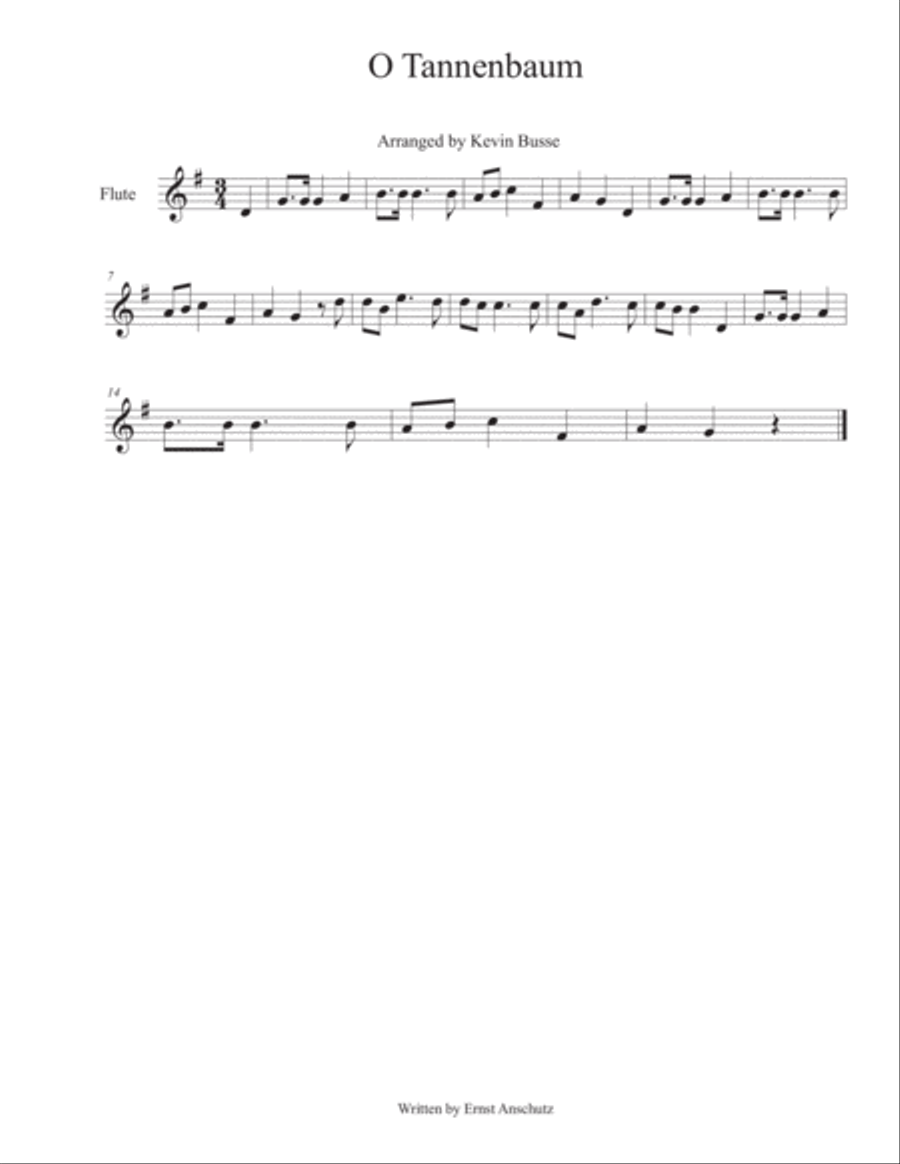 O Tannenbaum - Flute Flute Solo scores gallery preview page 1