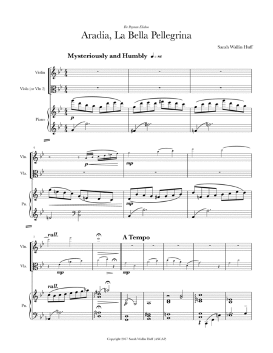 Aradia, La Bella Pellegrina (all-string version) String Duet scores gallery preview page 3