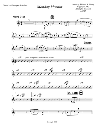 Monday Mornin' Tenor Sax/ Trumpet- Solo Part