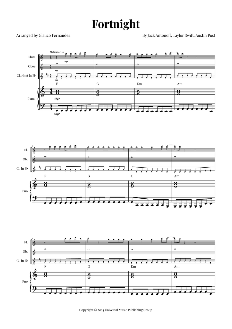 Fortnight Woodwind Trio scores gallery preview page 1