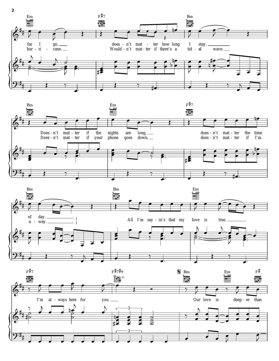 Real Emotions Piano, Vocal, Guitar scores gallery preview page 2