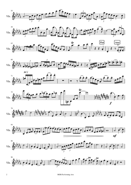Sonate for violin and Piano Movement 2 Violin score