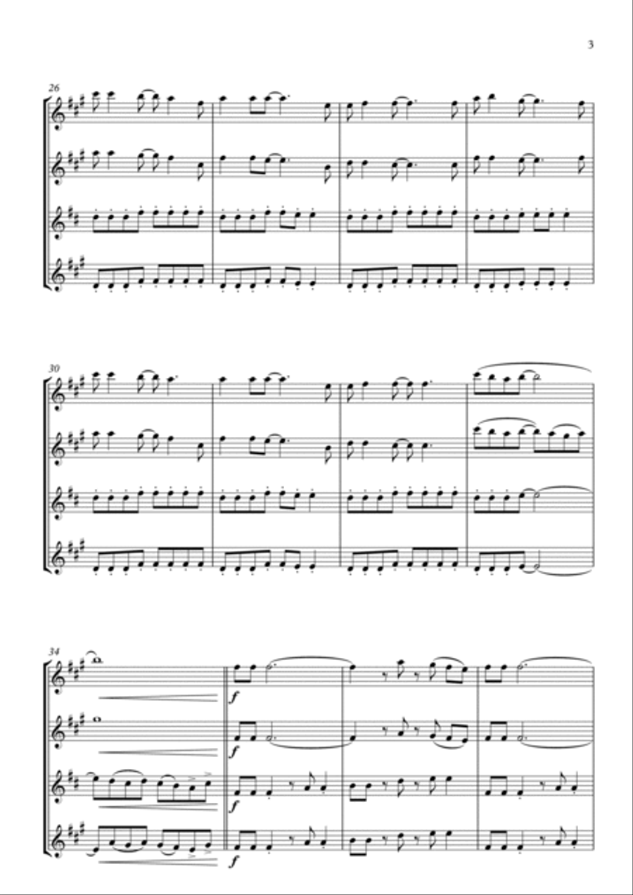 Rock You Like A Hurricane Saxophone Quartet scores gallery preview page 3