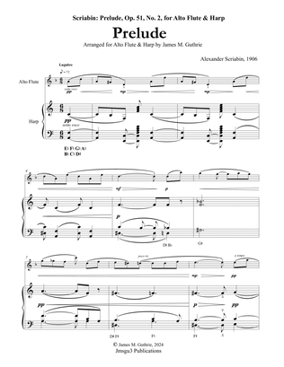 Scriabin: Prelude, Op. 51, No. 2 for Alto Flute & Harp