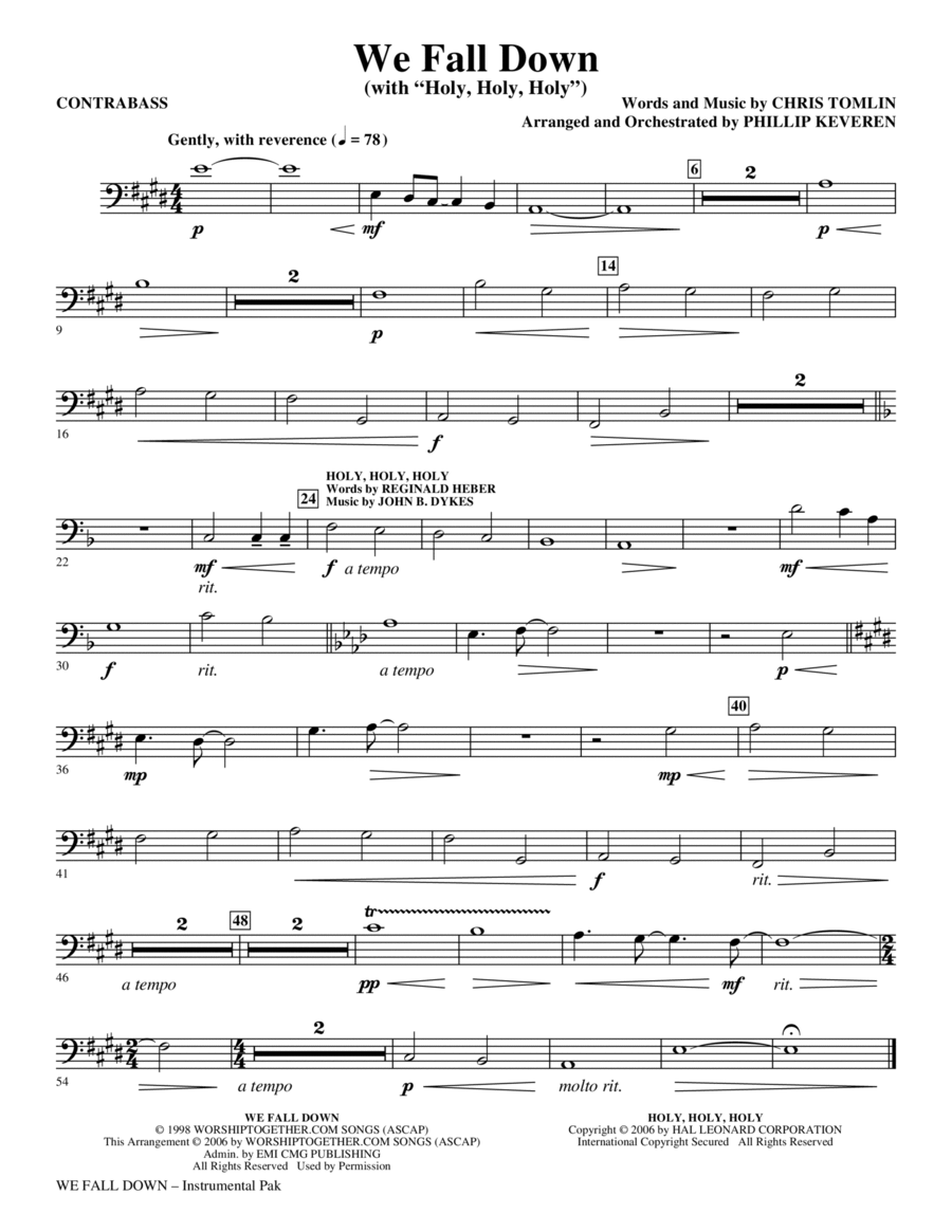 We Fall Down (with Holy, Holy, Holy) (arr. Phillip Keveren) - Contrabass Choir scores gallery preview page 1