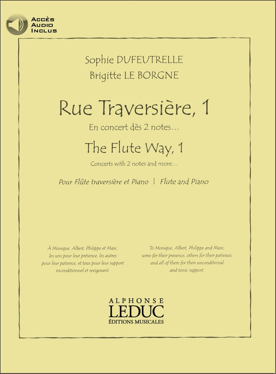Sophie Dufeutrelle Et Brigitte Leborgne - Rue Traversiere, Methode Pour Flute (vol. 1, Flute scores gallery preview page 1