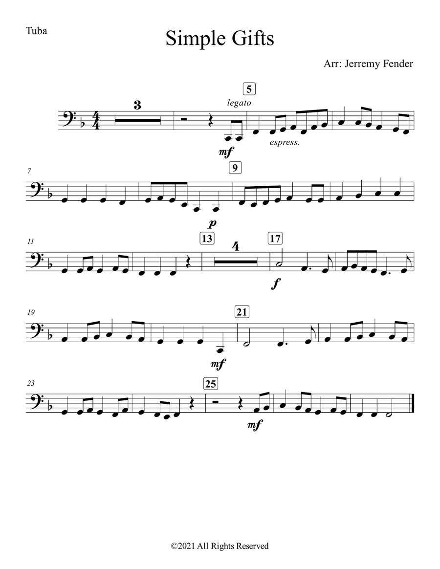 Easy tuba music outlet