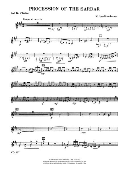 Procession of the Sardar: 2nd B-flat Clarinet