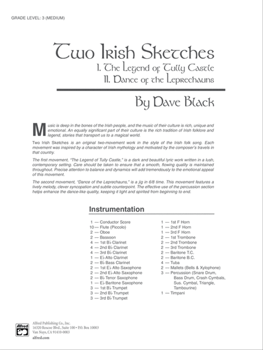 Two Irish Sketches: Score