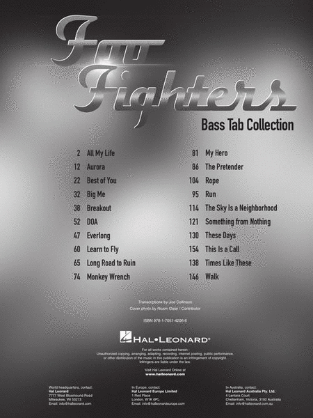 Foo Fighters – Bass Tab Collection