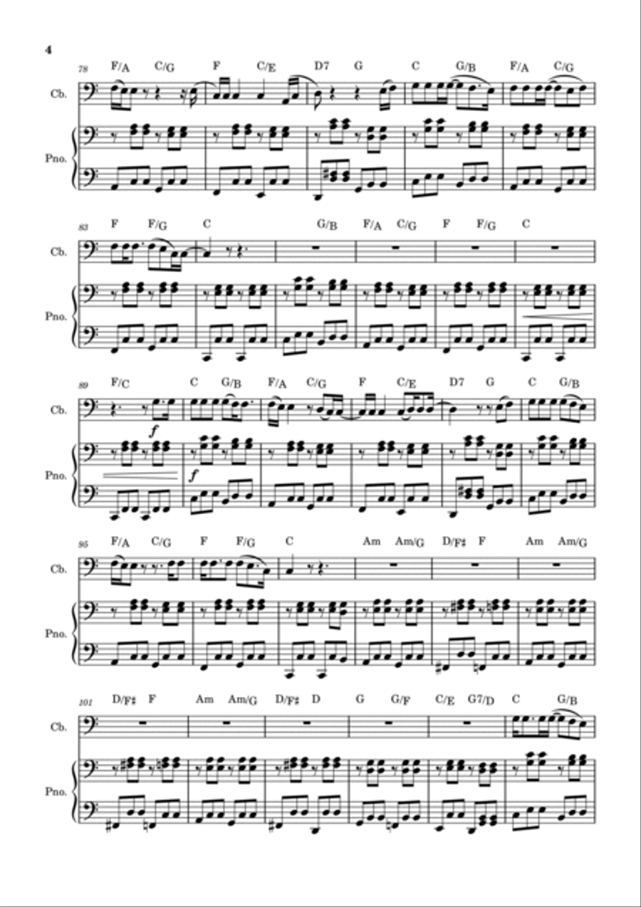 Piano Man Double Bass scores gallery preview page 4