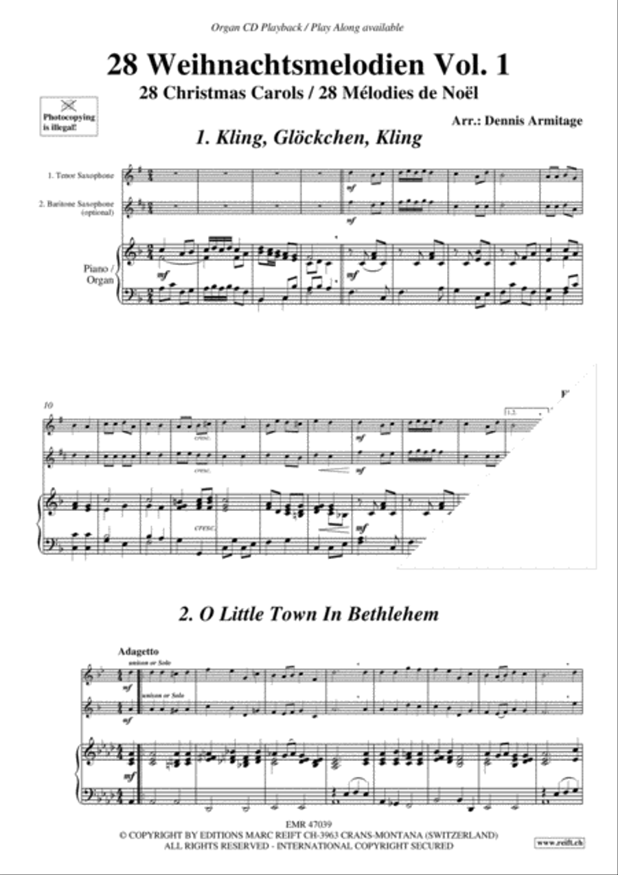 28 Weihnachtsmelodien Vol. 1 + 2 Woodwind Duet scores gallery preview page 3