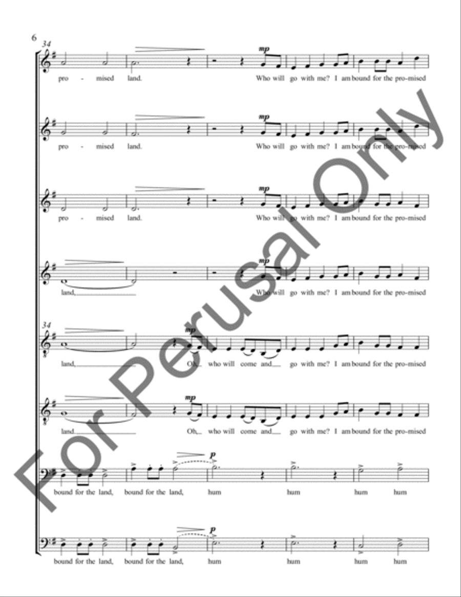 Bound for the Promised Land SSAATTBB scores gallery preview page 6