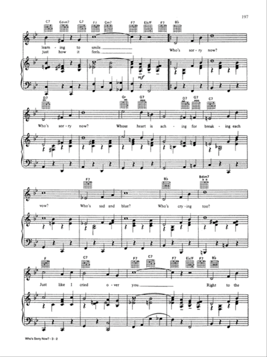 Who's Sorry now Who's Sorry now Piano, Vocal, Guitar scores gallery preview page 2