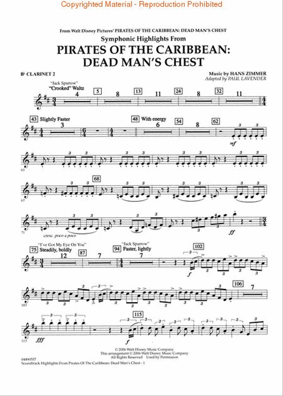 Soundtrack Highlights from Pirates of the Caribbean: Dead Man's Chest Full Orchestra scores gallery preview page 6