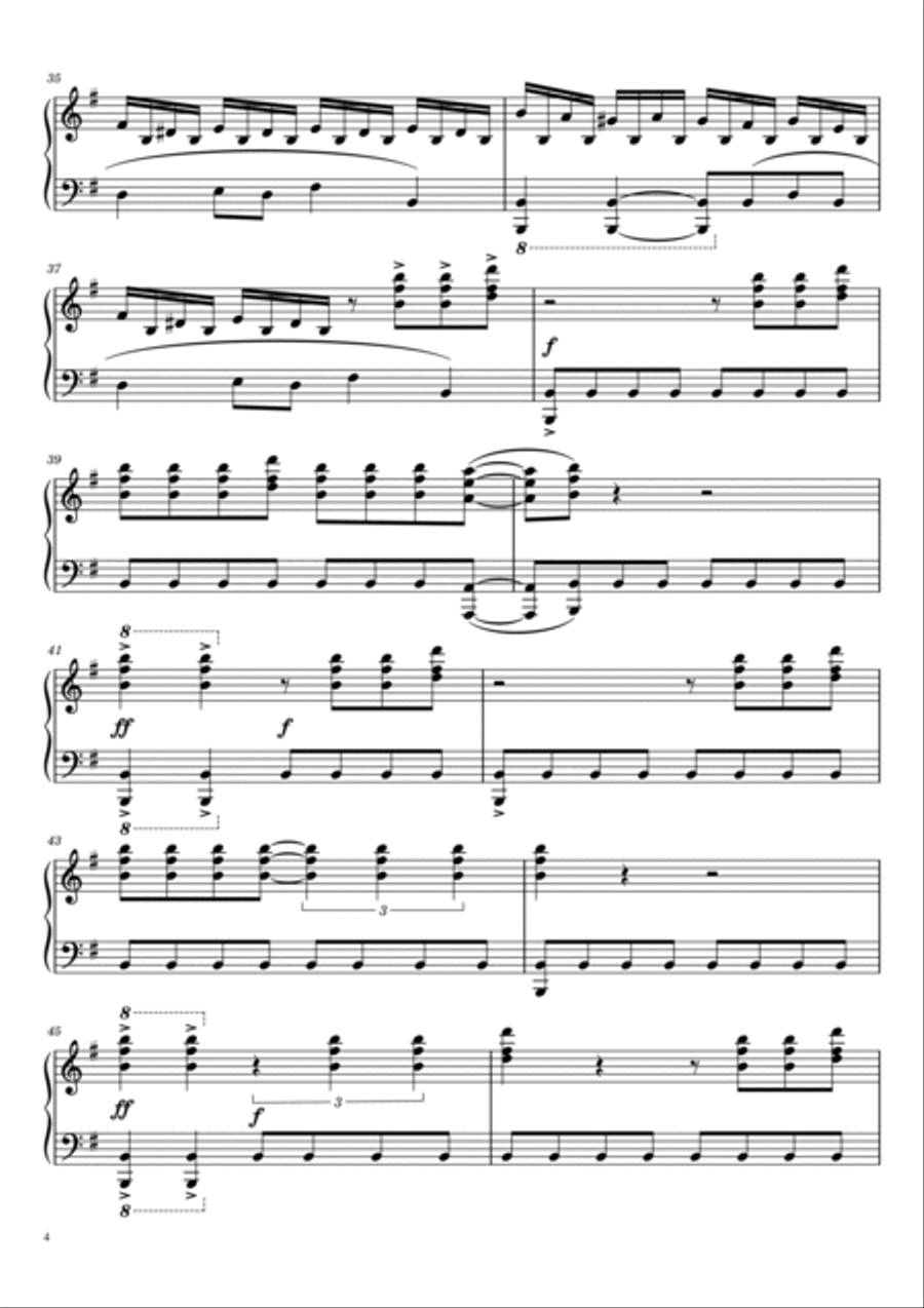 Thunderstruck Piano Solo scores gallery preview page 4