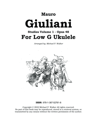 Mauro Giuliani: Studies Volume 1 - Opus 48 For Low G Ukulele