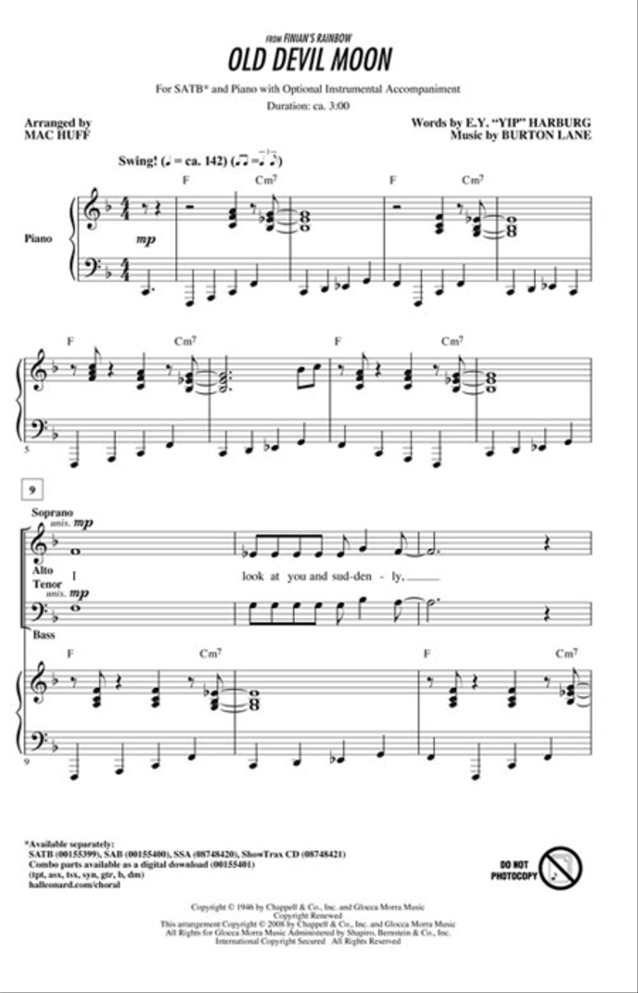 Old Devil Moon 4-Part scores gallery preview page 2