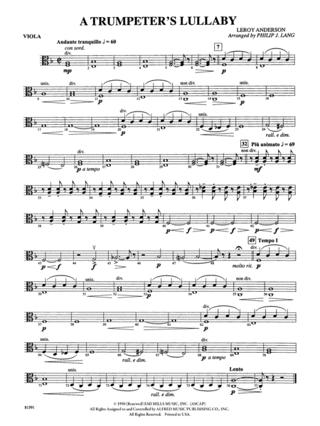Trumpeter's Lullaby: Viola