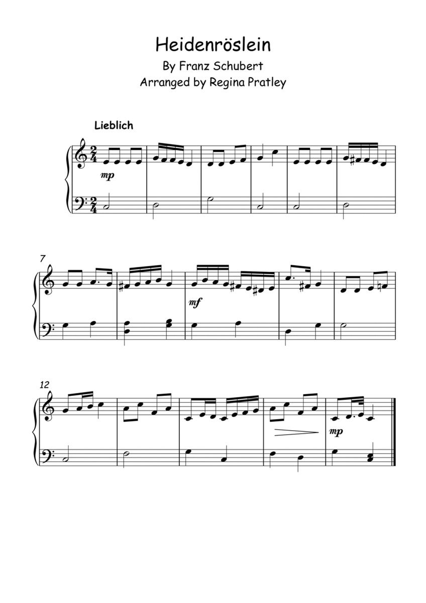 Heidenröslein (easy piano version) image number null