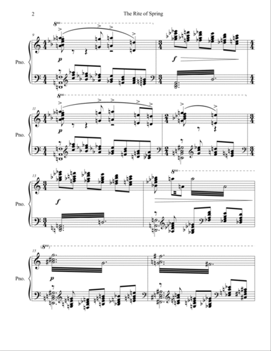 The Rite of Spring Part Two The Sacrifice Piano Solo scores gallery preview page 3