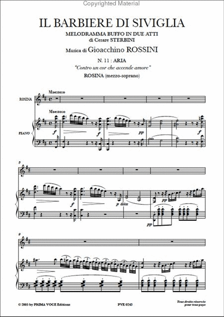 Contro un cor che accende amore from Il Barbiere di Siviglia Mezzo-Soprano Voice scores gallery preview page 2