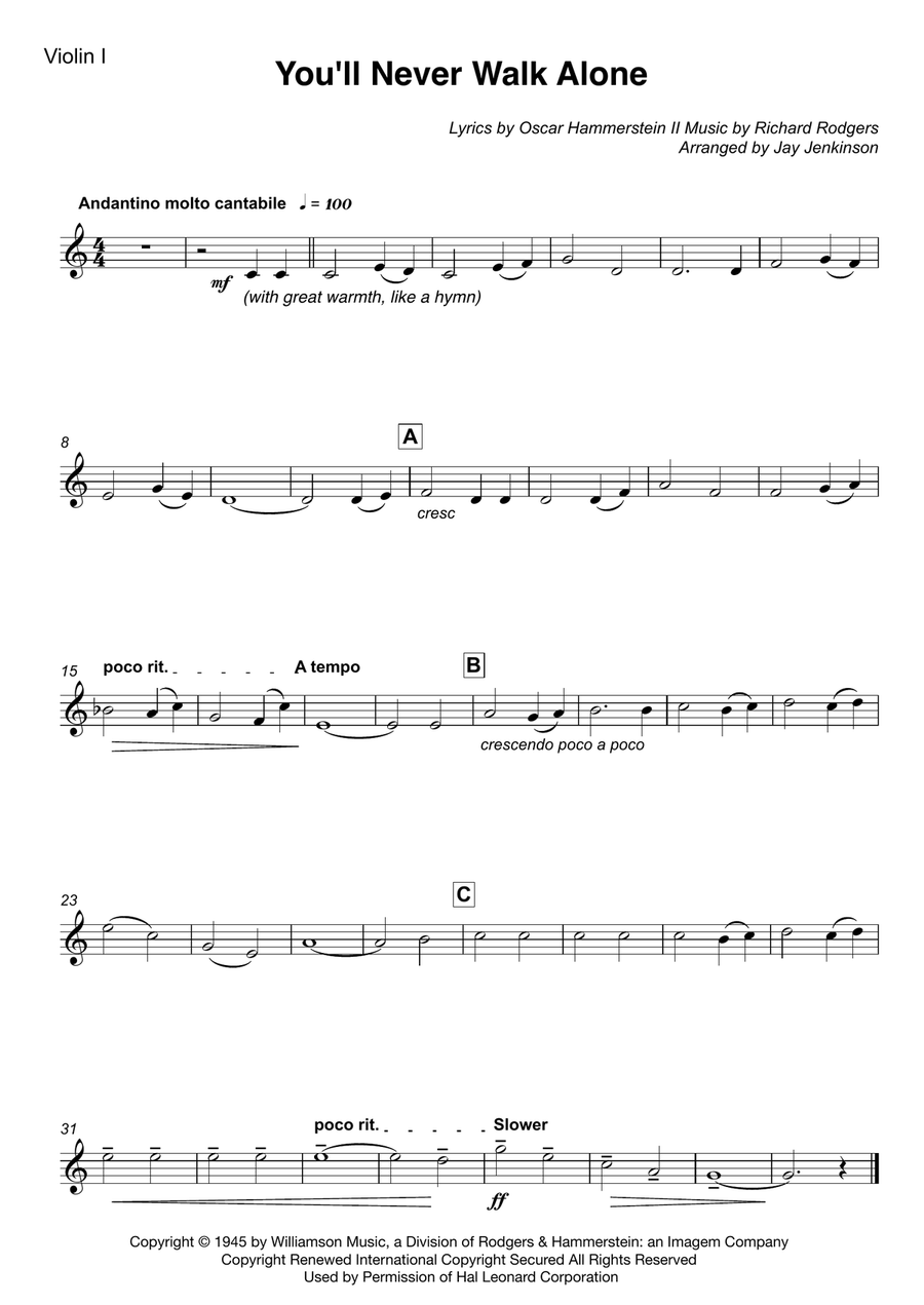 You'll Never Walk Alone String Quartet scores gallery preview page 2