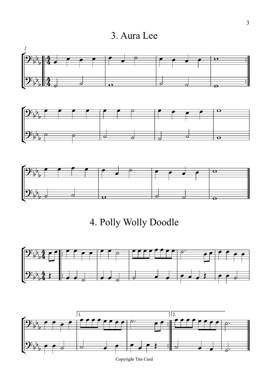 14 Easy Duets For Trombone Trombone Duet scores gallery preview page 3