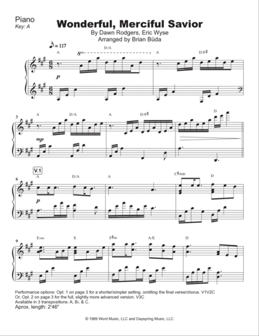 Wonderful, Merciful Savior Piano Solo scores gallery preview page 2